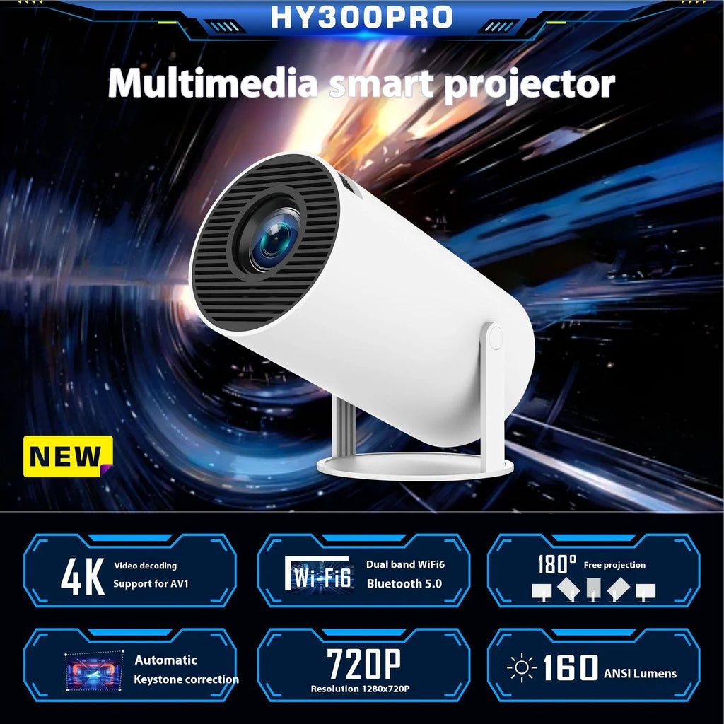 HY300 Pro Mini Projector – Portable Home Theater Projector for Movies, Gaming & Entertainment