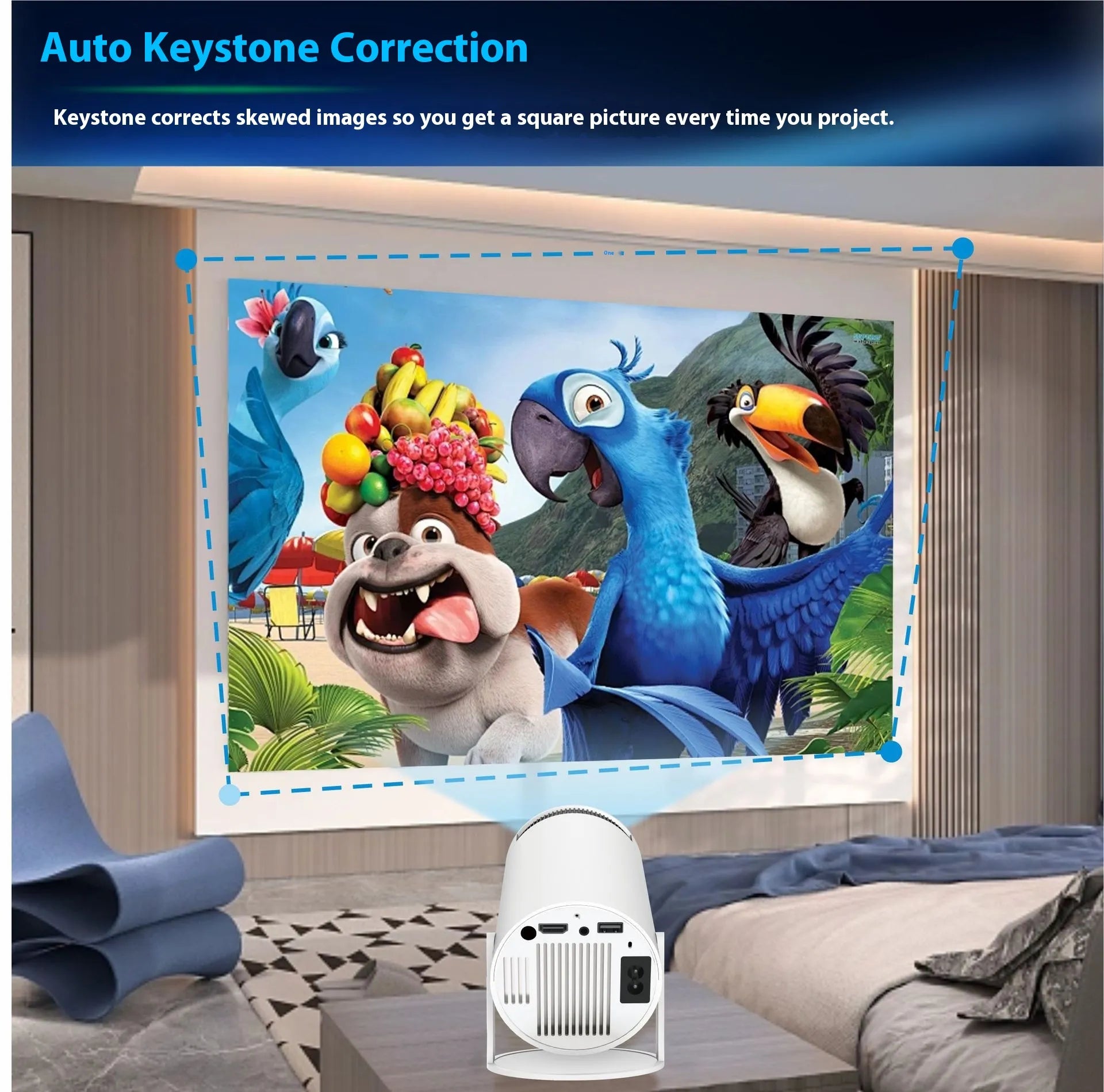 HY300 Pro Mini Projector – Portable Home Theater Projector for Movies, Gaming & Entertainment