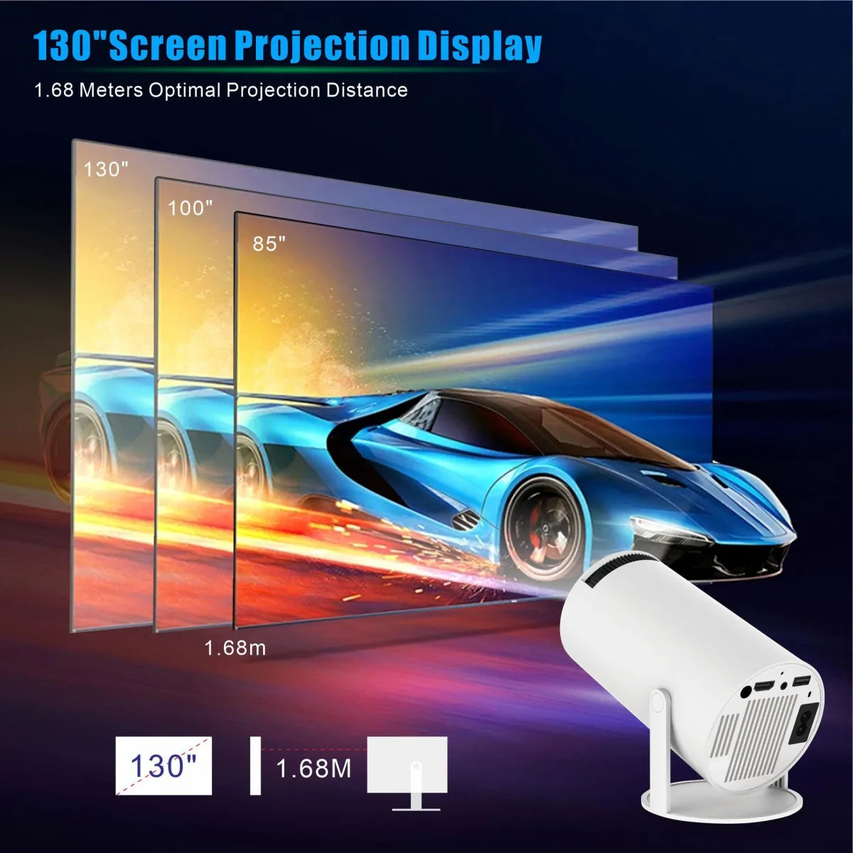 HY300 Pro Mini Projector – Portable Home Theater Projector for Movies, Gaming & Entertainment