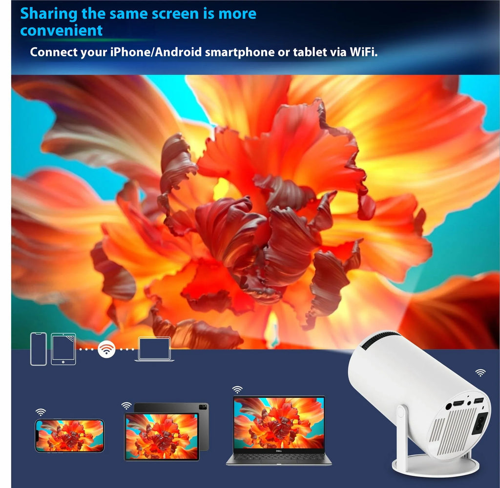 HY300 Pro Mini Projector – Portable Home Theater Projector for Movies, Gaming & Entertainment