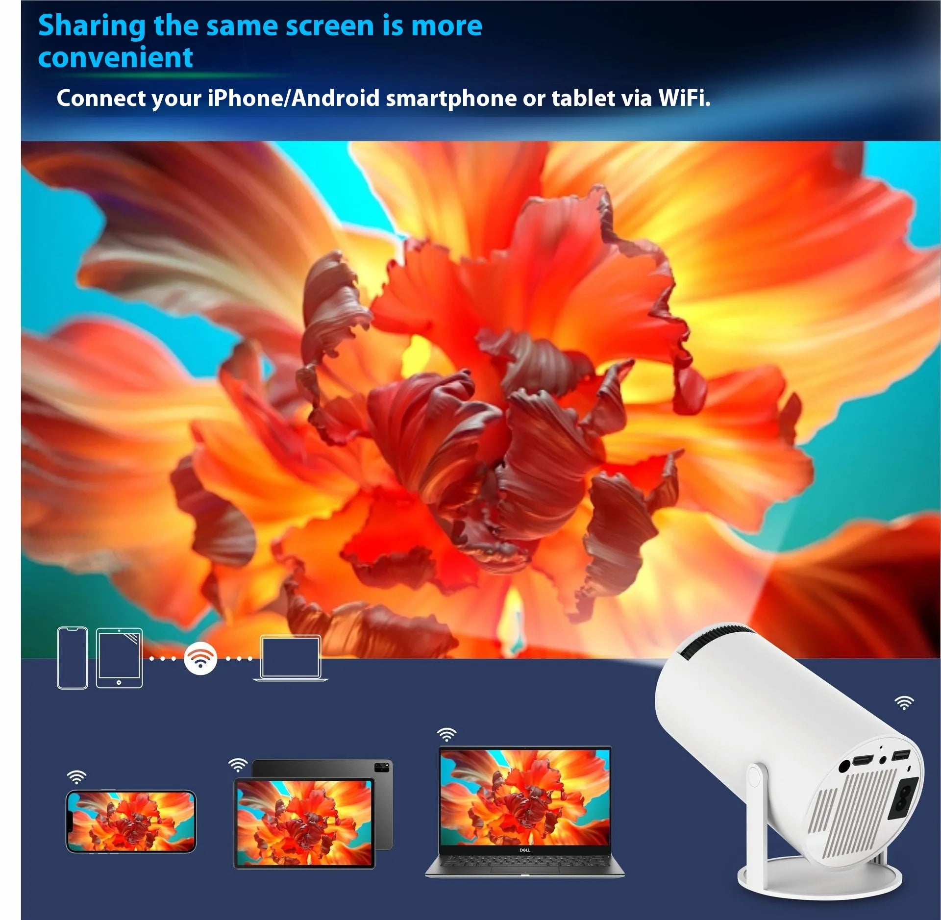 HY300 Pro Mini Projector – Portable Home Theater Projector for Movies, Gaming & Entertainment